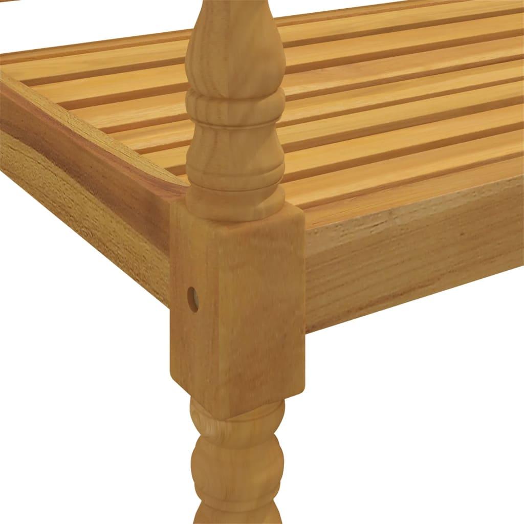 Batavia Bench with Taupe Cushion 150 cm Solid Wood Teak