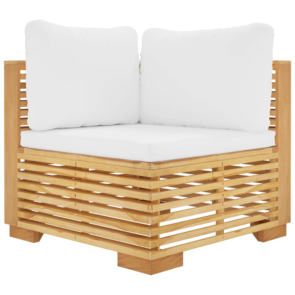 Garden Corner Sofas with Cushions 2 pcs Solid Wood Teak