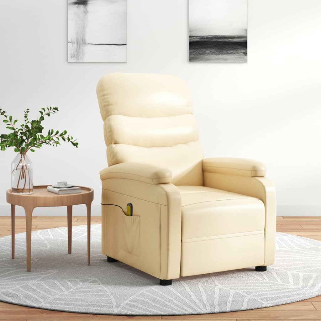 Massage Chair Cream Faux Leather