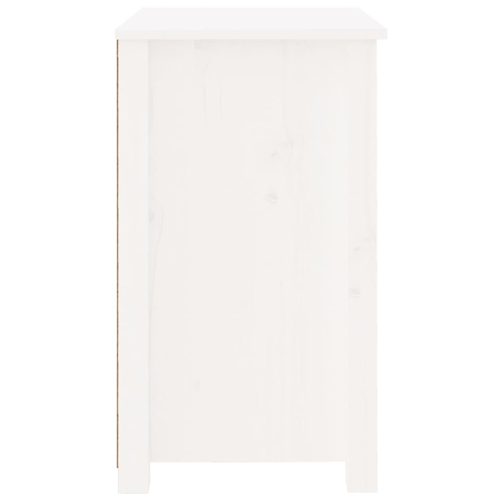 Bedside Cabinet White 50x35x61.5 cm Solid Wood Pine