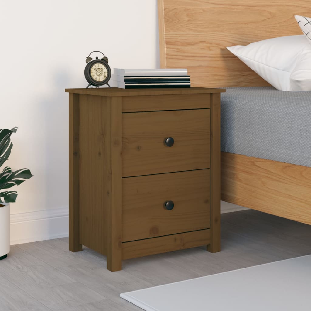 Bedside Cabinet Honey Brown 50x35x61.5 cm Solid Wood Pine