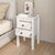 Bedside Cabinet White 40x35x61.5 cm Solid Wood Pine