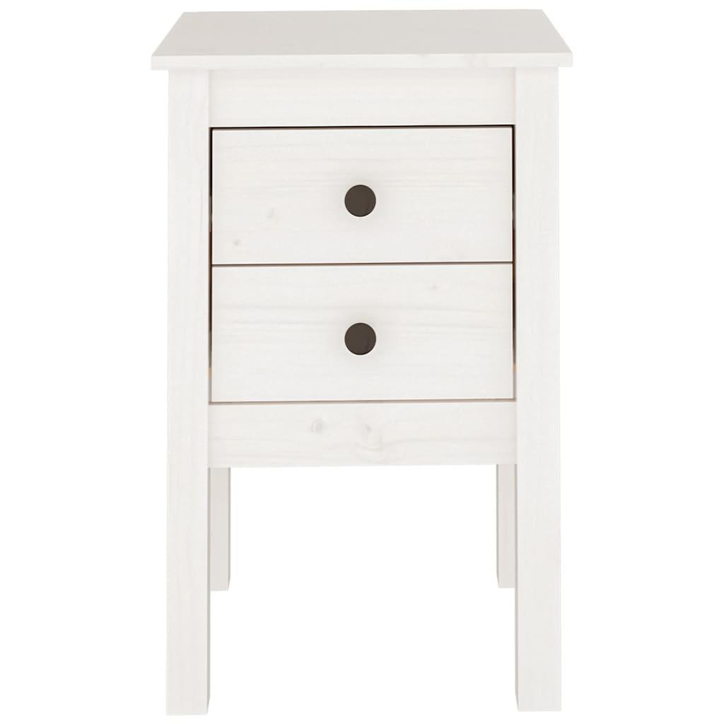 Bedside Cabinets 2 pcs White 40x35x61.5 cm Solid Wood Pine