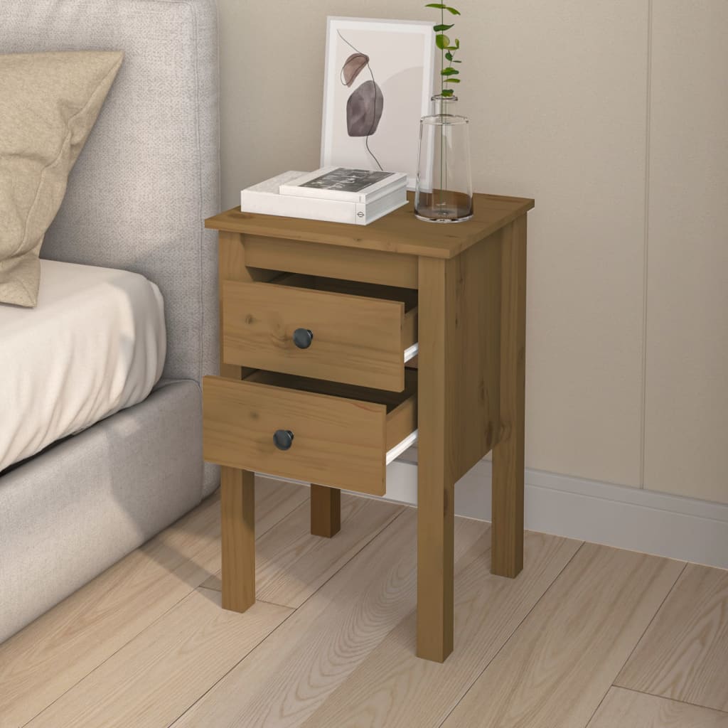 Bedside Cabinets 2 pcs Honey Brown 40x35x61.5cm Solid Wood Pine