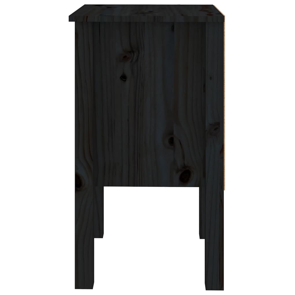 Bedside Cabinets 2 pcs Black 40x35x61.5 cm Solid Wood Pine