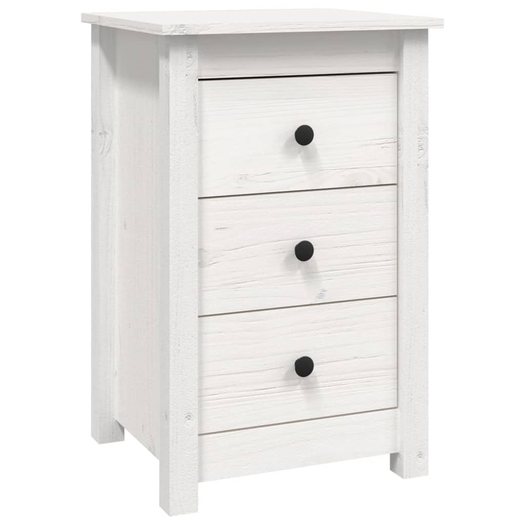 Bedside Cabinets 2 pcs White 40x35x61.5 cm Solid Wood Pine