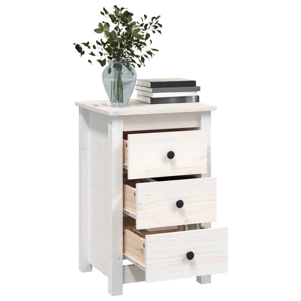 Bedside Cabinets 2 pcs White 40x35x61.5 cm Solid Wood Pine