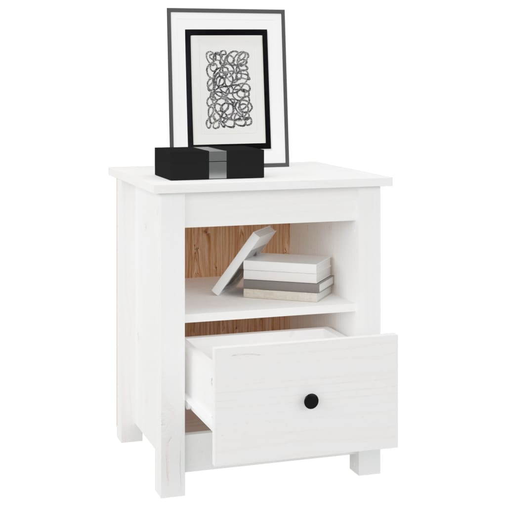 Bedside Cabinets 2 pcs White 40x35x49 cm Solid Wood Pine