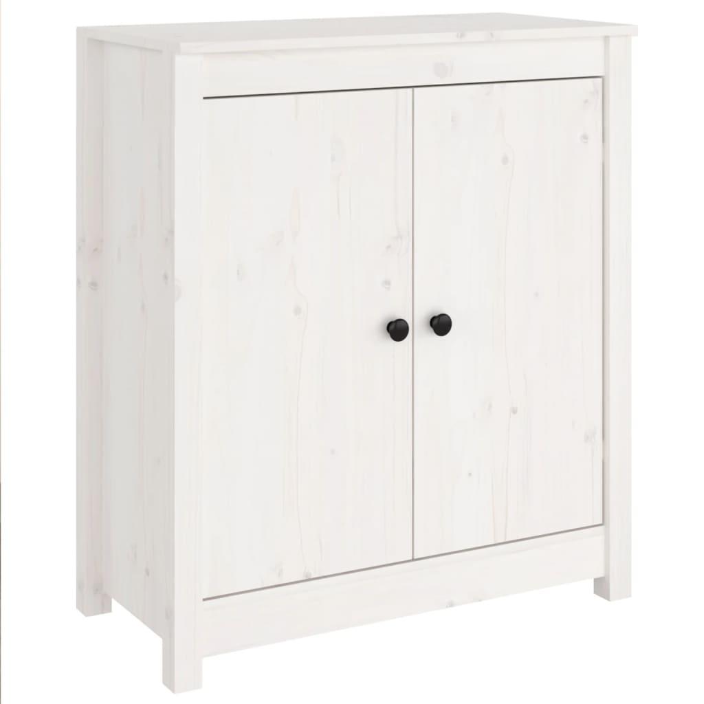 Sideboard White 70x35x80 cm Solid Wood Pine