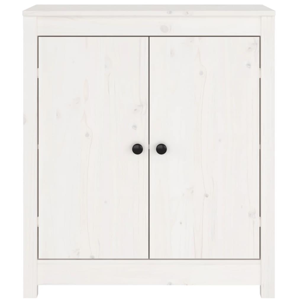 Sideboard White 70x35x80 cm Solid Wood Pine