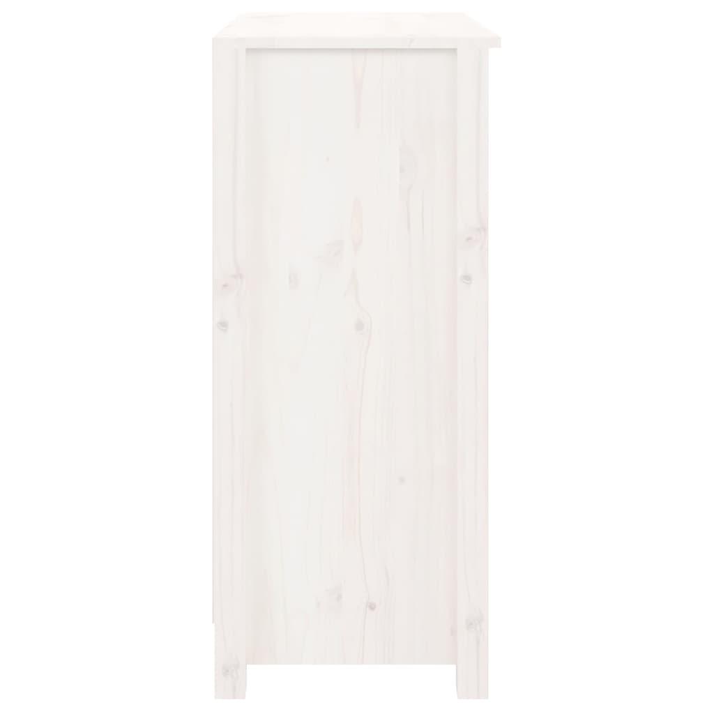 Sideboard White 70x35x80 cm Solid Wood Pine