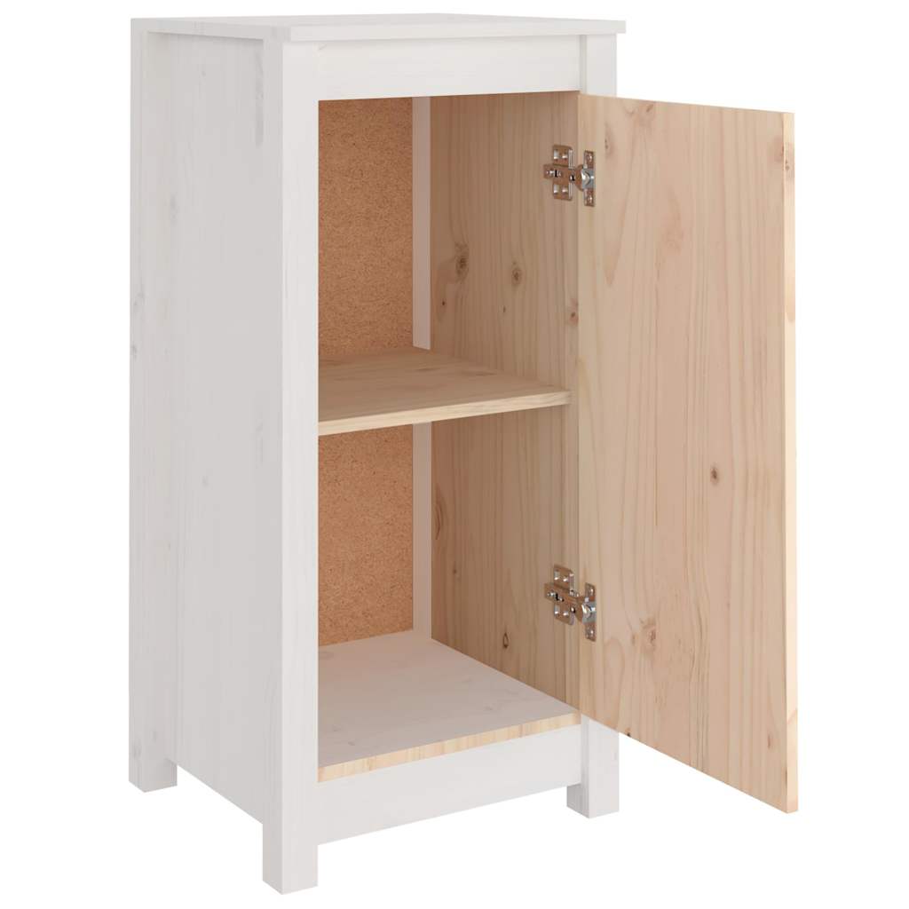 Sideboard White 39x35x80 cm Solid Wood Pine