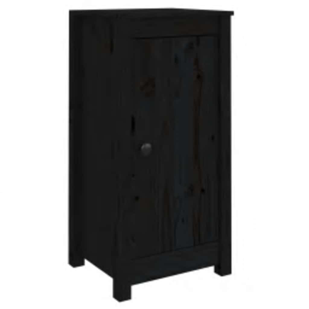 Sideboards 2 pcs Black 39x35x80 cm Solid Wood Pine