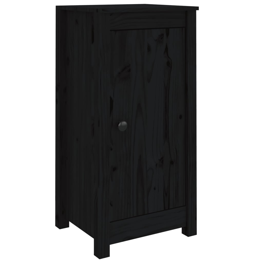 Sideboards 2 pcs Black 39x35x80 cm Solid Wood Pine