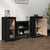 Sideboards 2 pcs Black 39x35x80 cm Solid Wood Pine