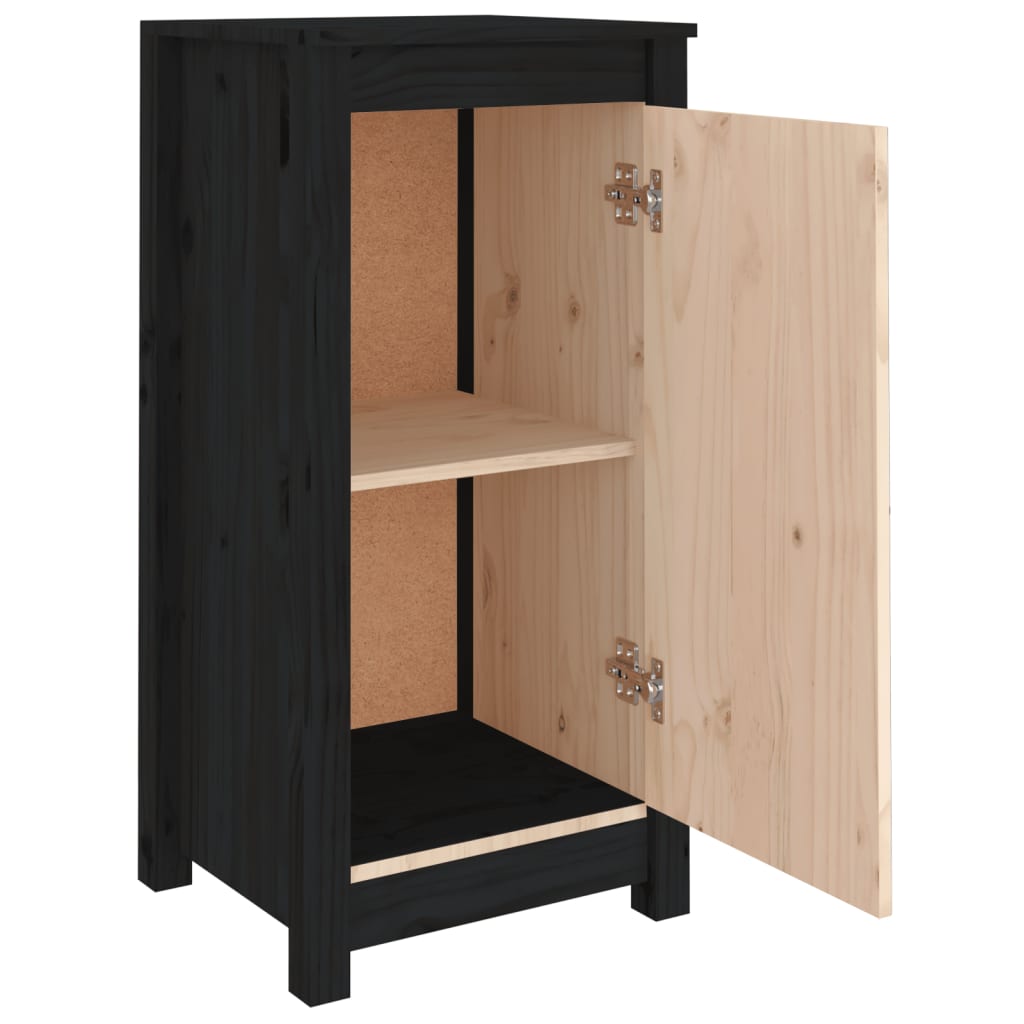 Sideboards 2 pcs Black 39x35x80 cm Solid Wood Pine