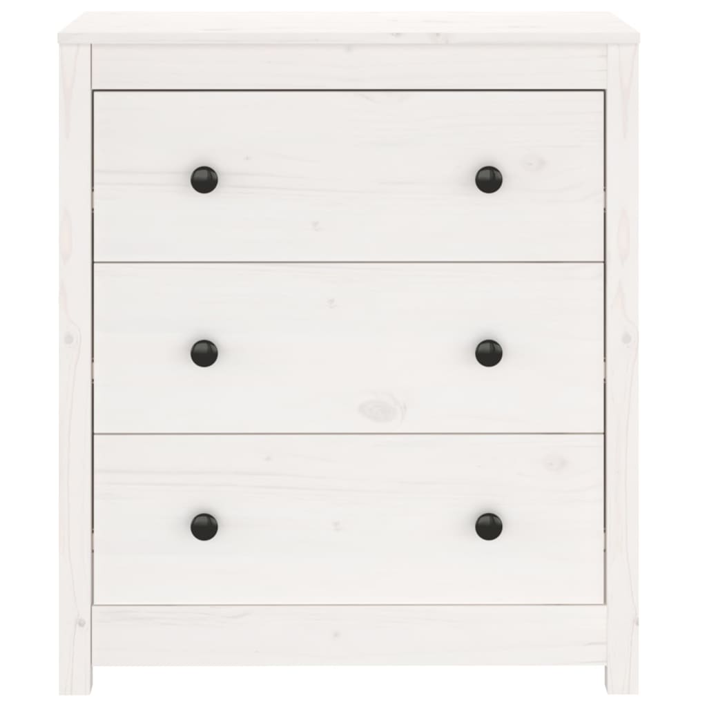 Sideboard White 70x35x80 cm Solid Wood Pine