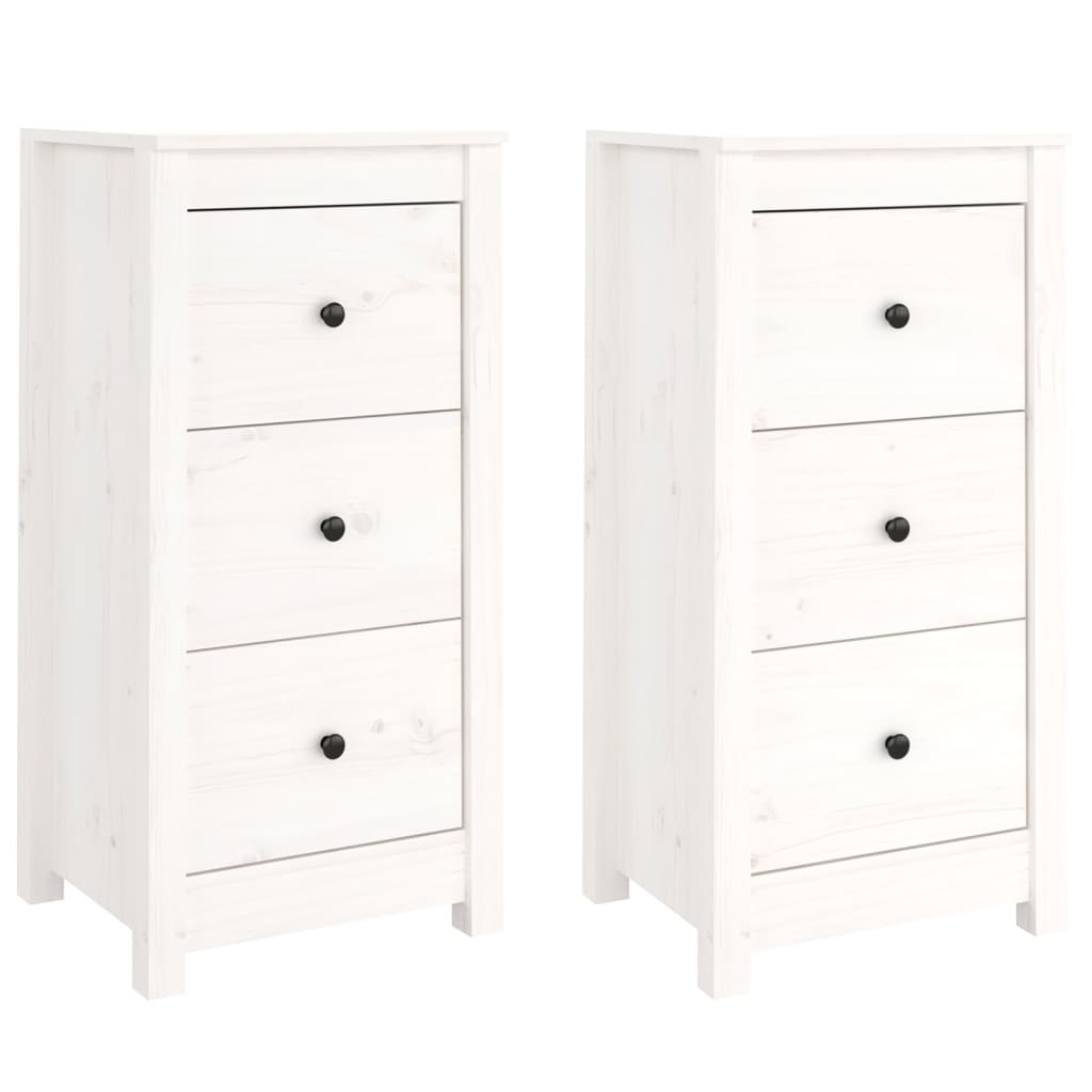 Sideboards 2 pcs White 40x35x80 cm Solid Wood Pine