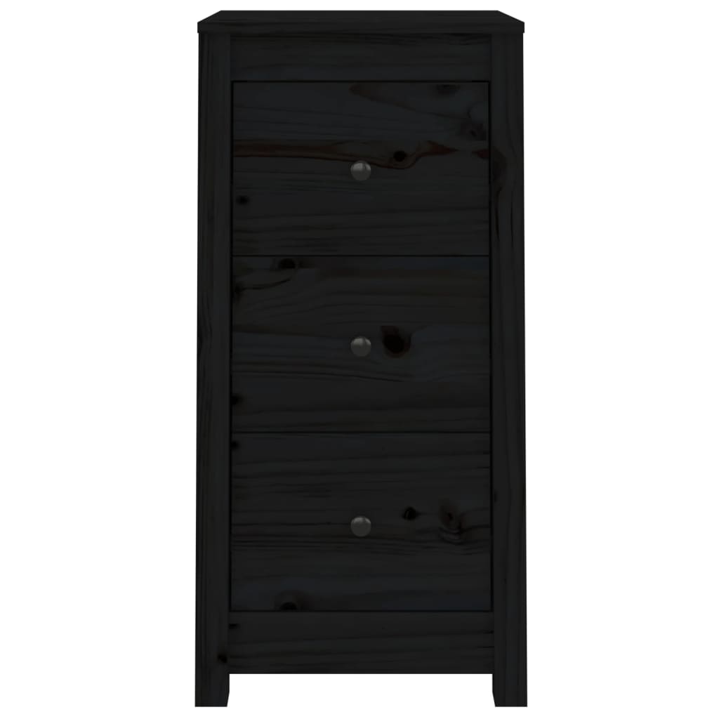 Sideboards 2 pcs Black 40x35x80 cm Solid Wood Pine