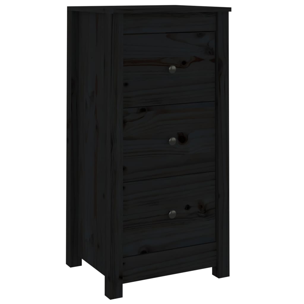 Sideboards 2 pcs Black 40x35x80 cm Solid Wood Pine