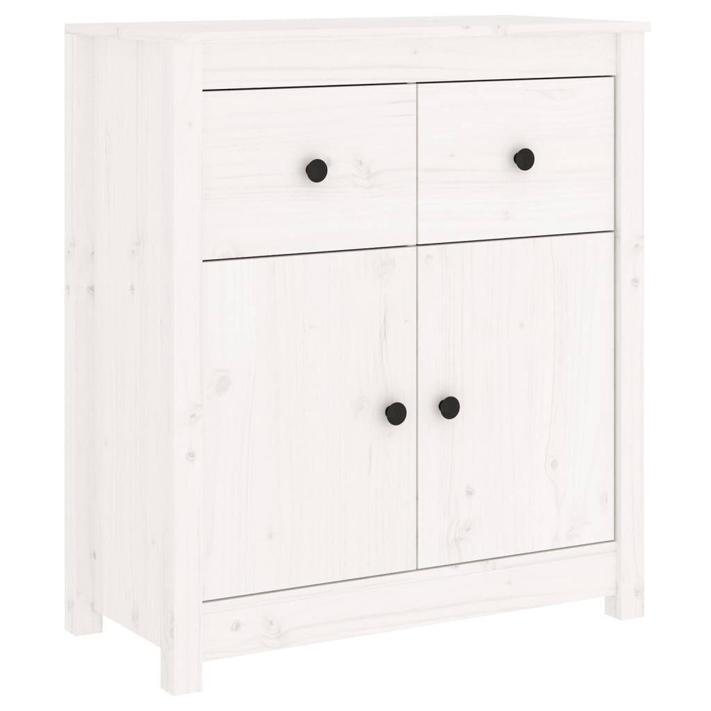 Sideboard White 70x35x80 cm Solid Wood Pine