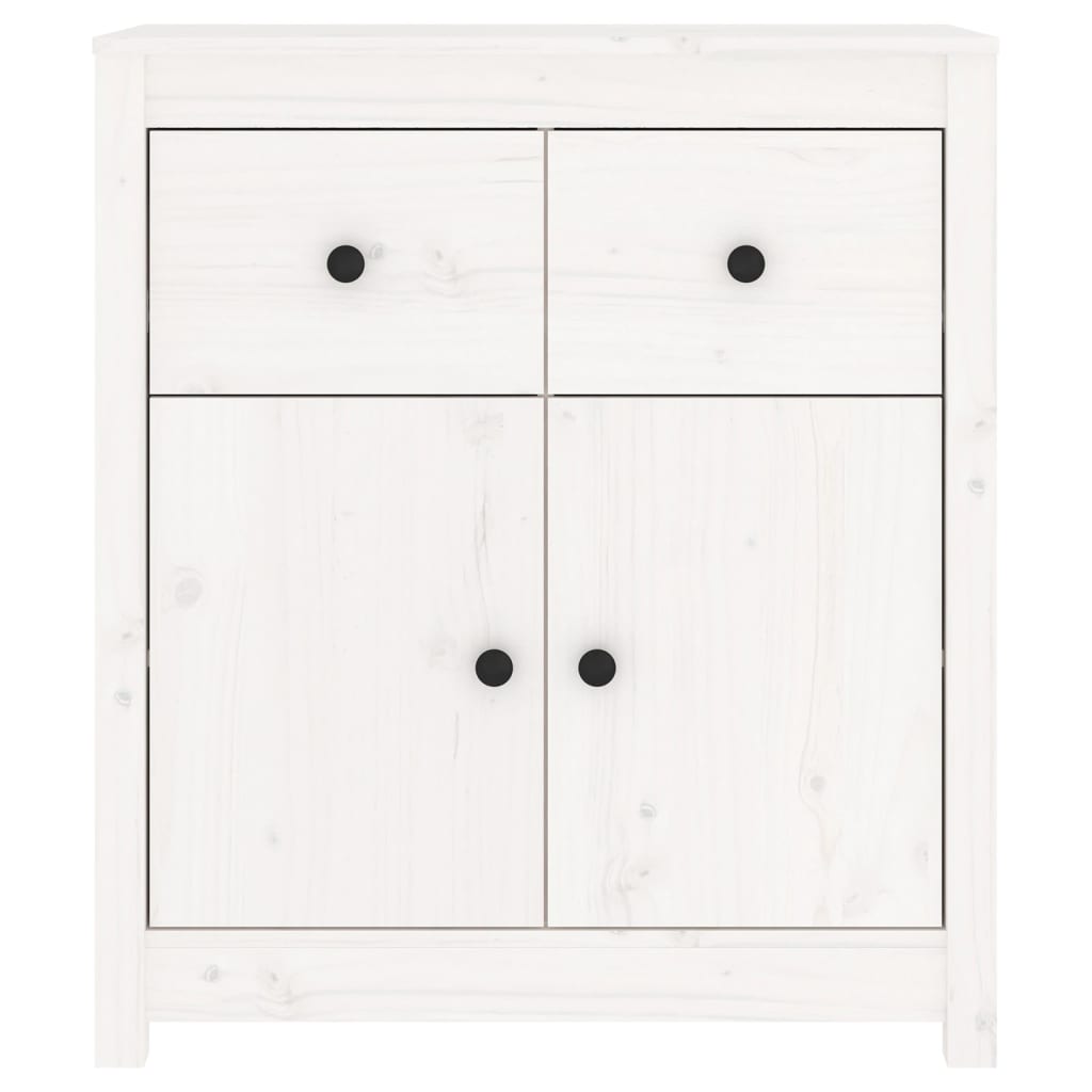 Sideboard White 70x35x80 cm Solid Wood Pine