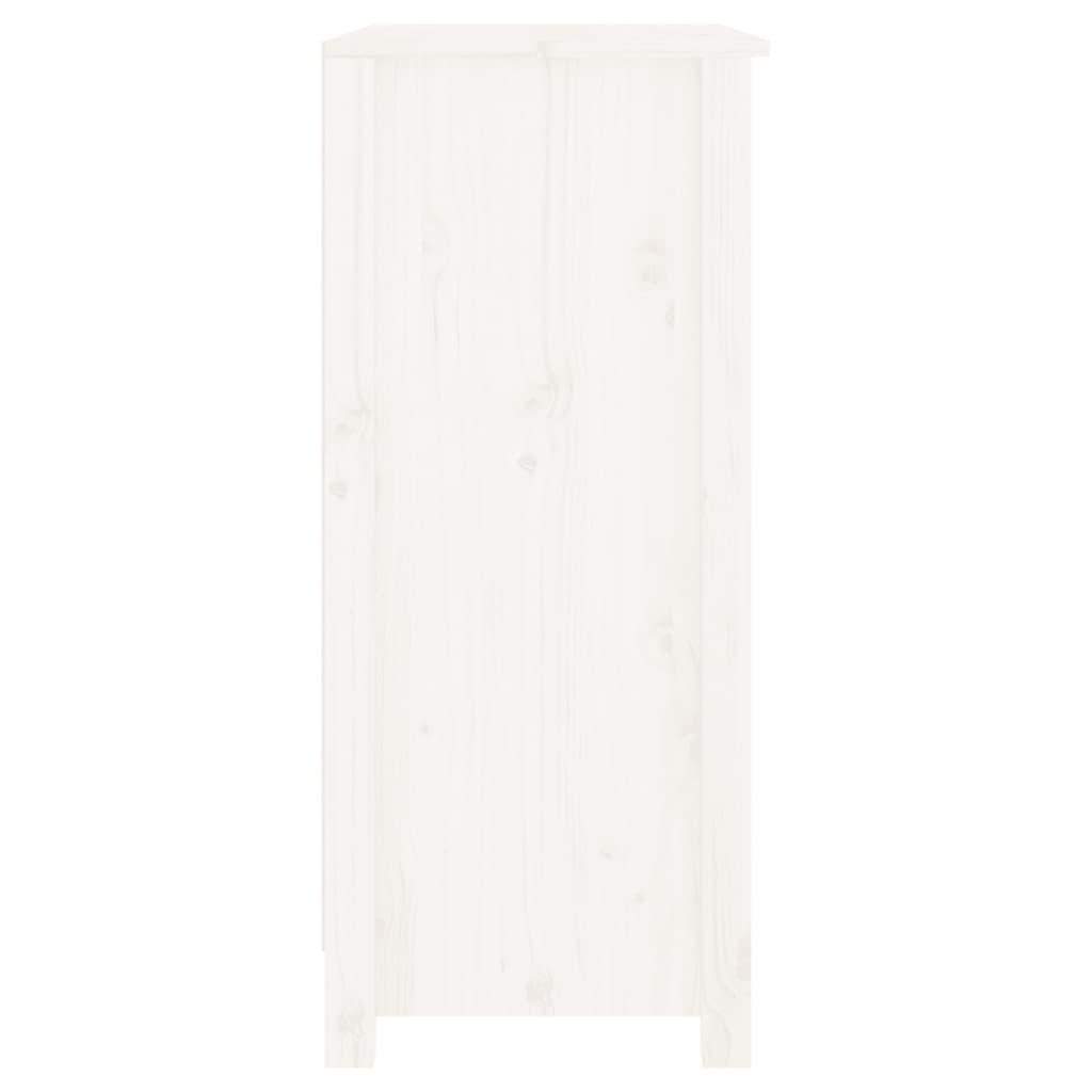 Sideboard White 70x35x80 cm Solid Wood Pine