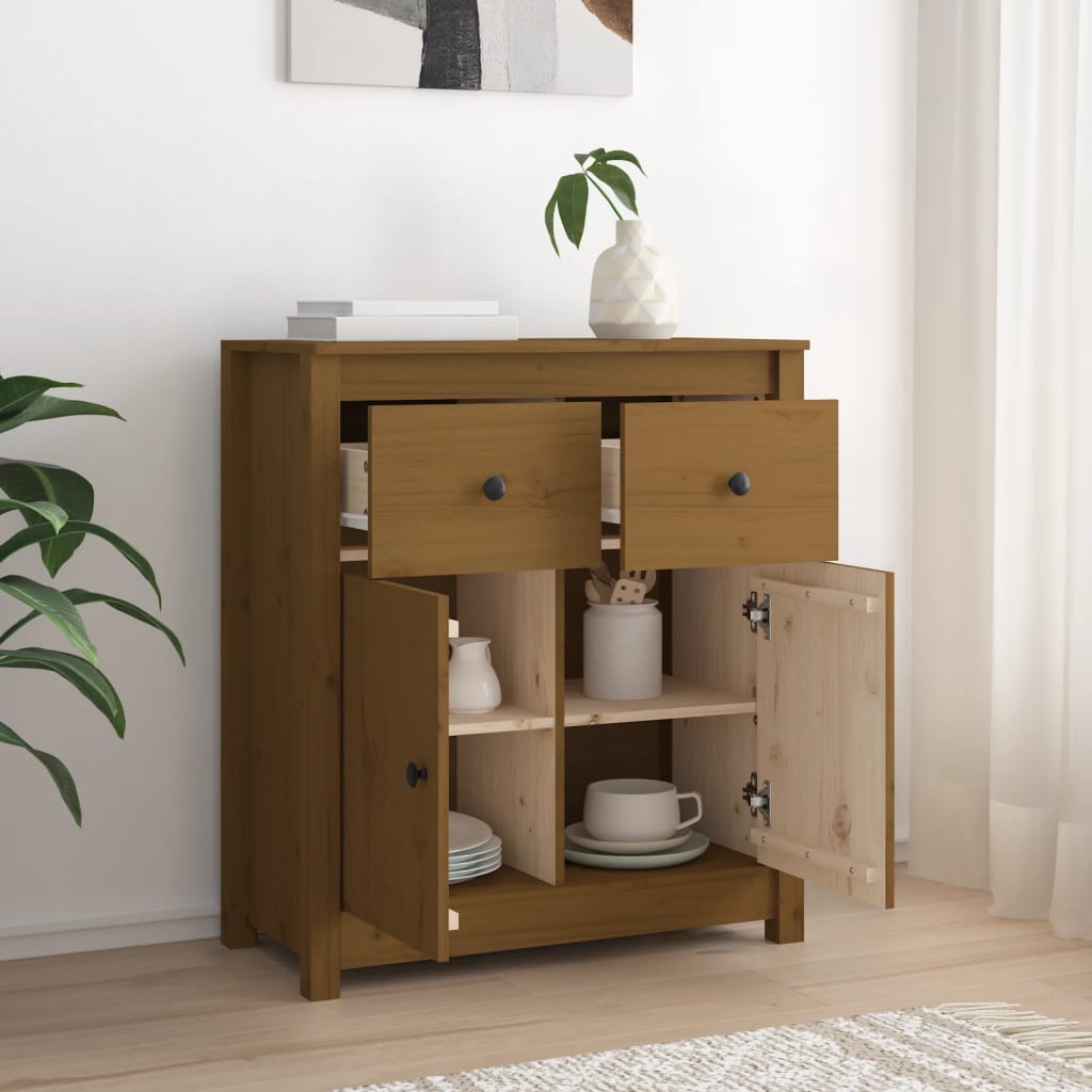 Sideboard Honey Brown 70x35x80 cm Solid Wood Pine