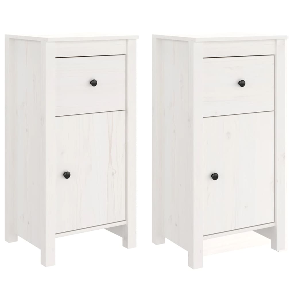 Sideboards 2 pcs White 40x35x80 cm Solid Wood Pine