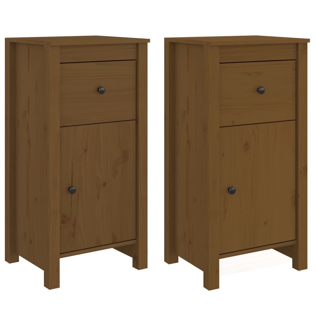 Sideboards 2 pcs Honey Brown 40x35x80 cm Solid Wood Pine