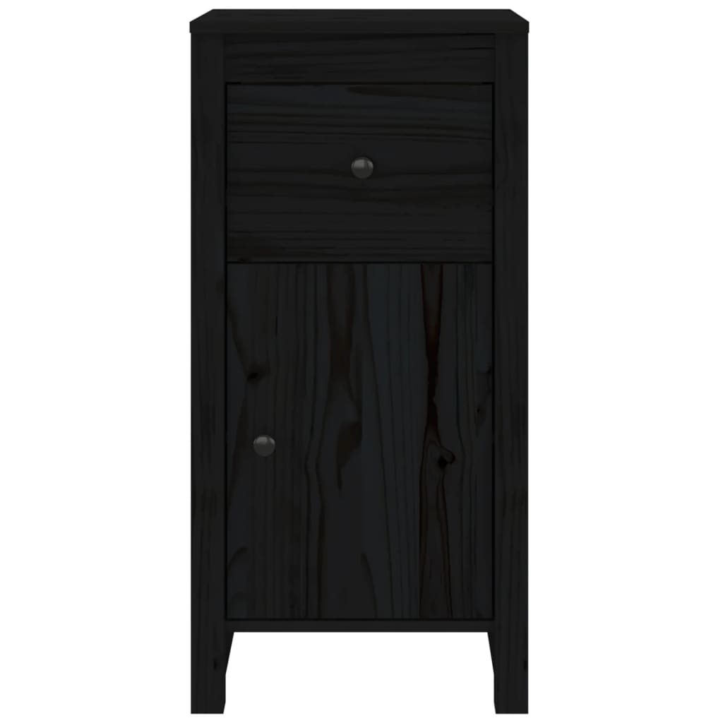 Sideboards 2 pcs Black 40x35x80 cm Solid Wood Pine