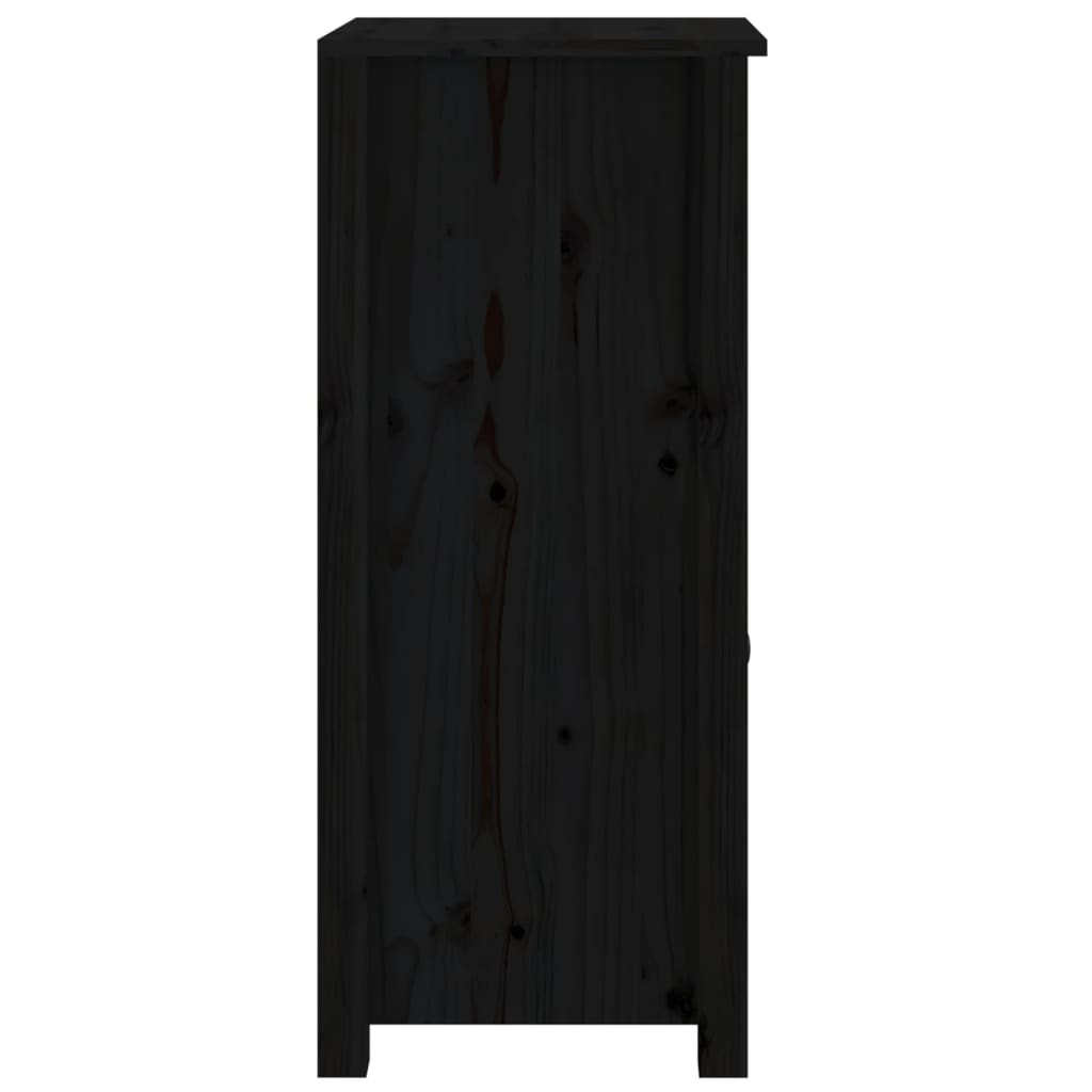 Sideboards 2 pcs Black 40x35x80 cm Solid Wood Pine