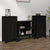 Sideboards 2 pcs Black 40x35x80 cm Solid Wood Pine