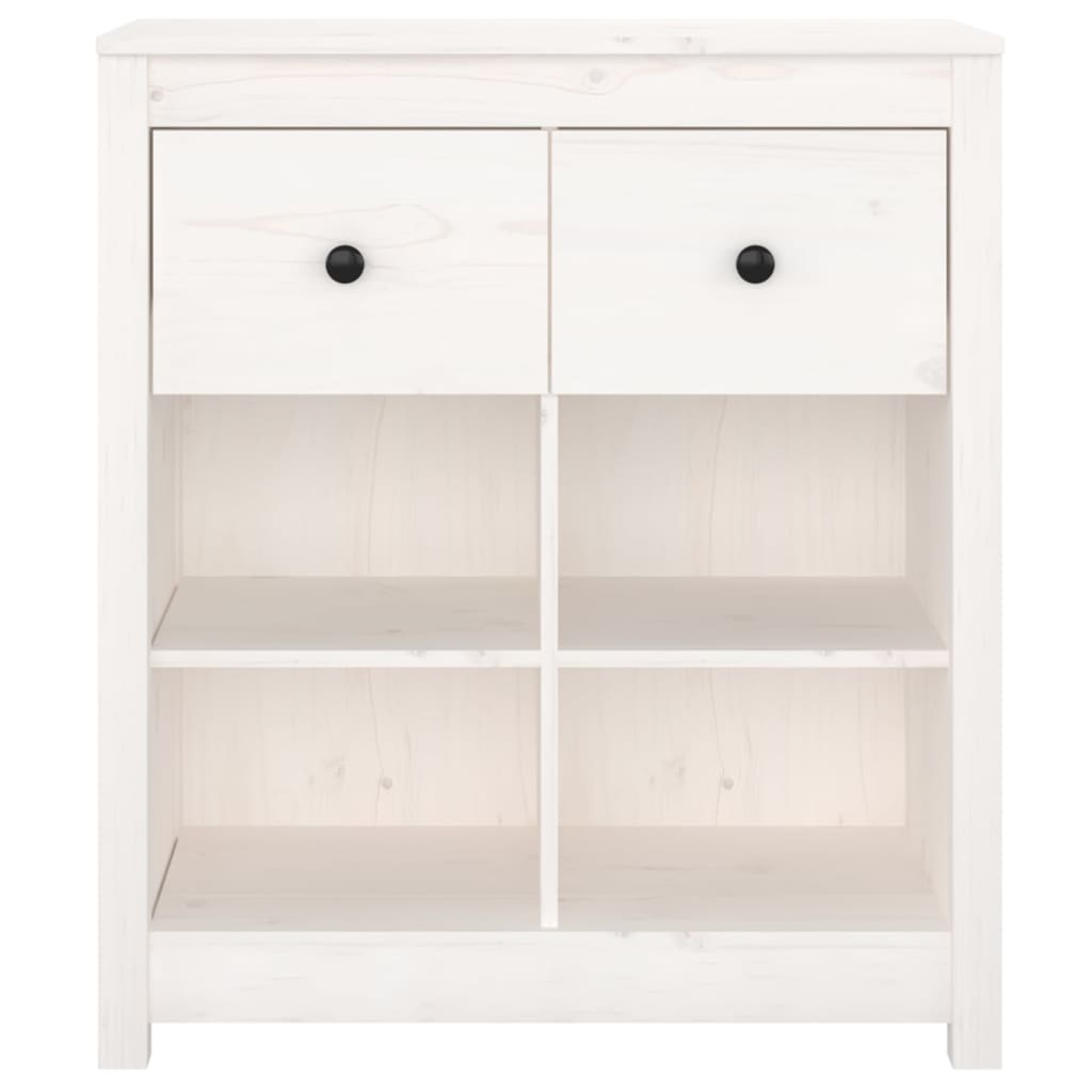 Sideboard White 70x35x80 cm Solid Wood Pine