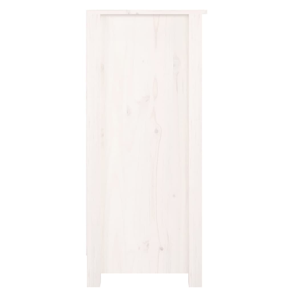 Sideboard White 70x35x80 cm Solid Wood Pine