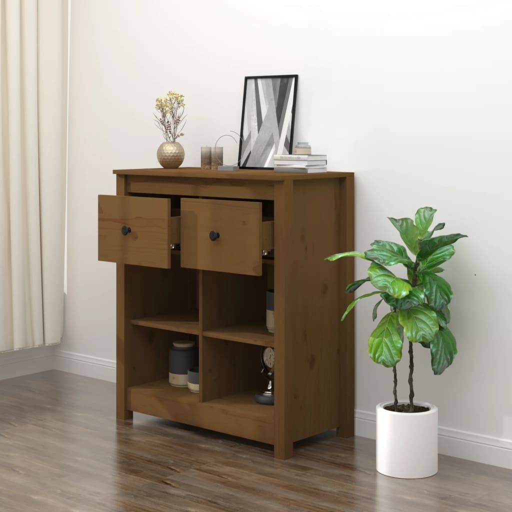 Sideboard Honey Brown 70x35x80 cm Solid Wood Pine