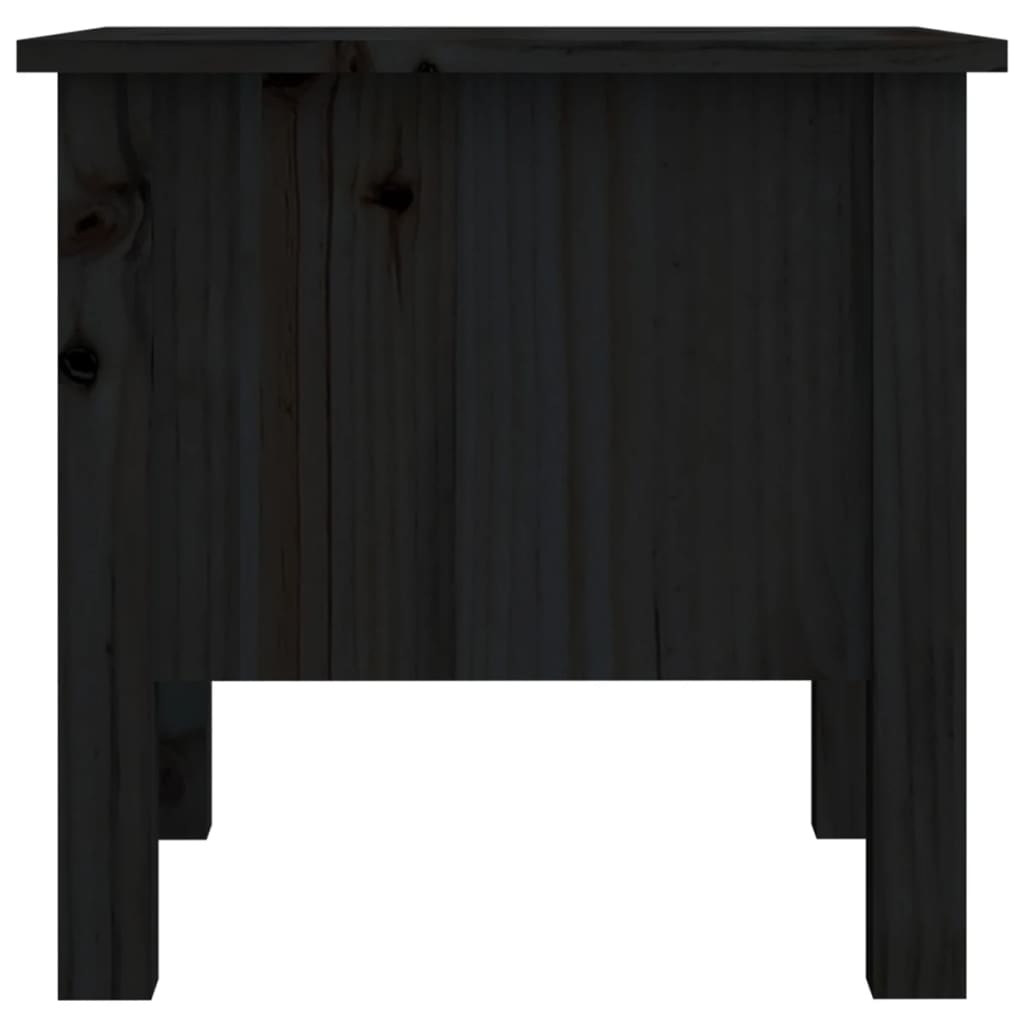 Side Tables 2 pcs Black 40x40x39 cm Solid Wood Pine