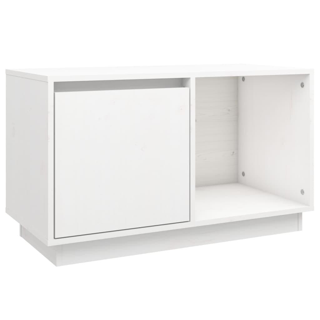 TV Cabinet White 74x35x44 cm Solid Wood Pine