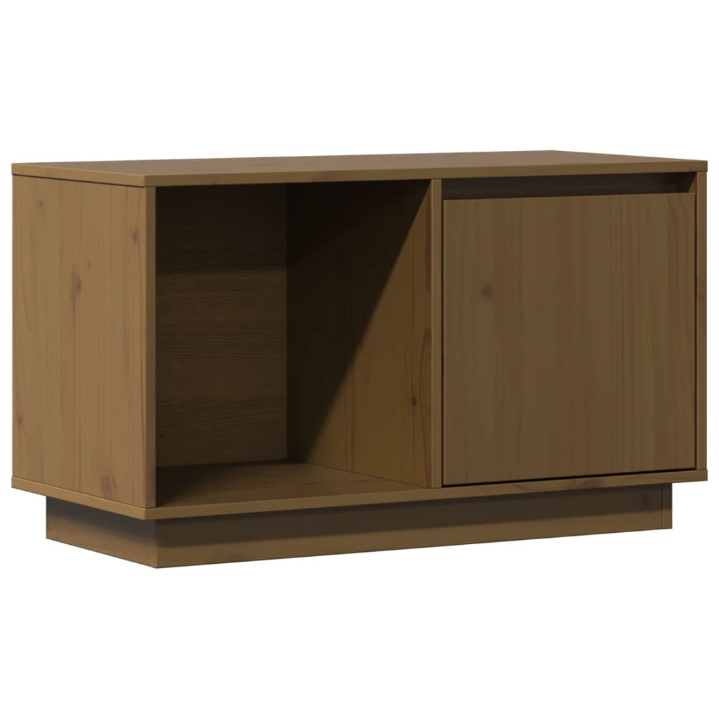 TV Cabinet Honey Brown 74x35x44 cm Solid Wood Pine