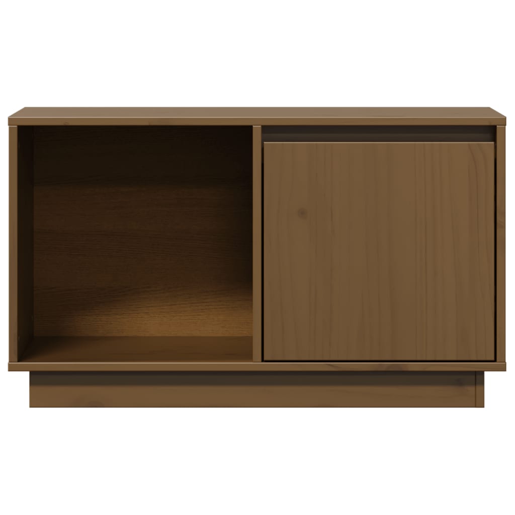 TV Cabinet Honey Brown 74x35x44 cm Solid Wood Pine