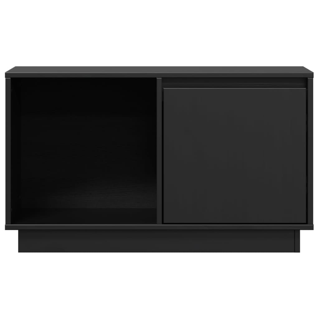 TV Cabinet Black 74x35x44 cm Solid Wood Pine