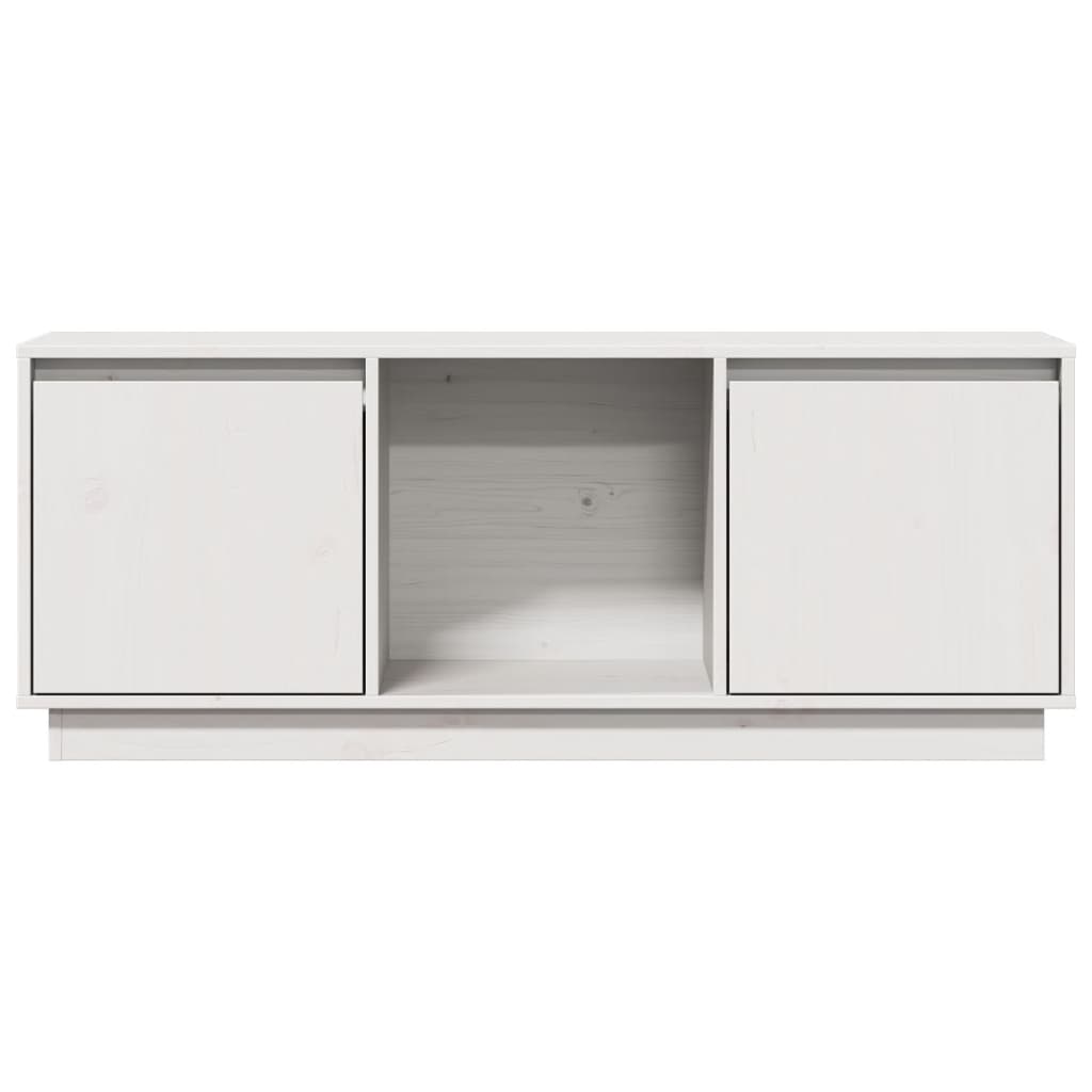 TV Cabinet White 110.5x35x44 cm Solid Wood Pine