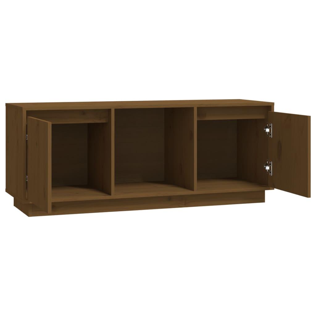 TV Cabinet Honey Brown 110.5x35x44 cm Solid Wood Pine