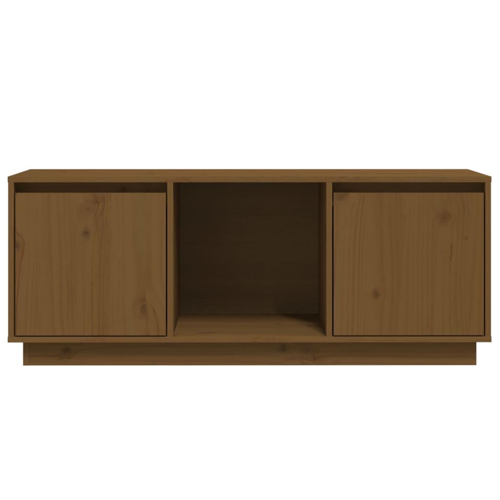 TV Cabinet Honey Brown 110.5x35x44 cm Solid Wood Pine