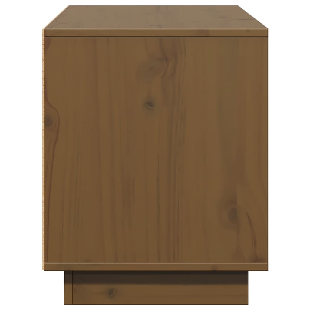 TV Cabinet Honey Brown 110.5x35x44 cm Solid Wood Pine