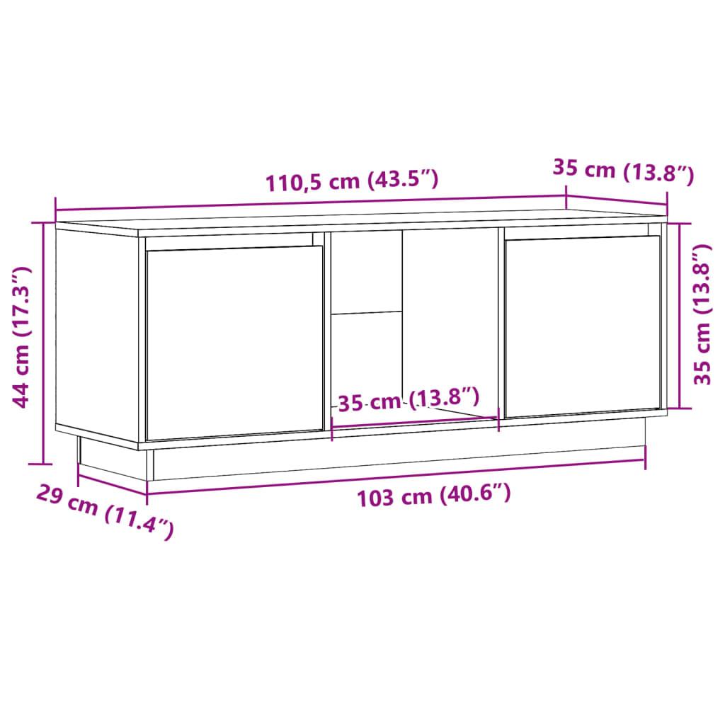 TV Cabinet Honey Brown 110.5x35x44 cm Solid Wood Pine