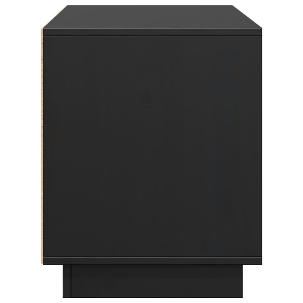 TV Cabinet Black 110.5x35x44 cm Solid Wood Pine