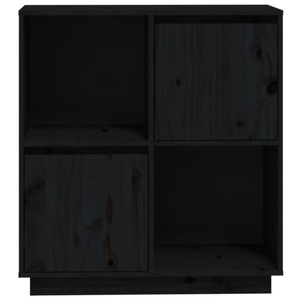 Sideboard Black 74x35x80 cm Solid Wood Pine