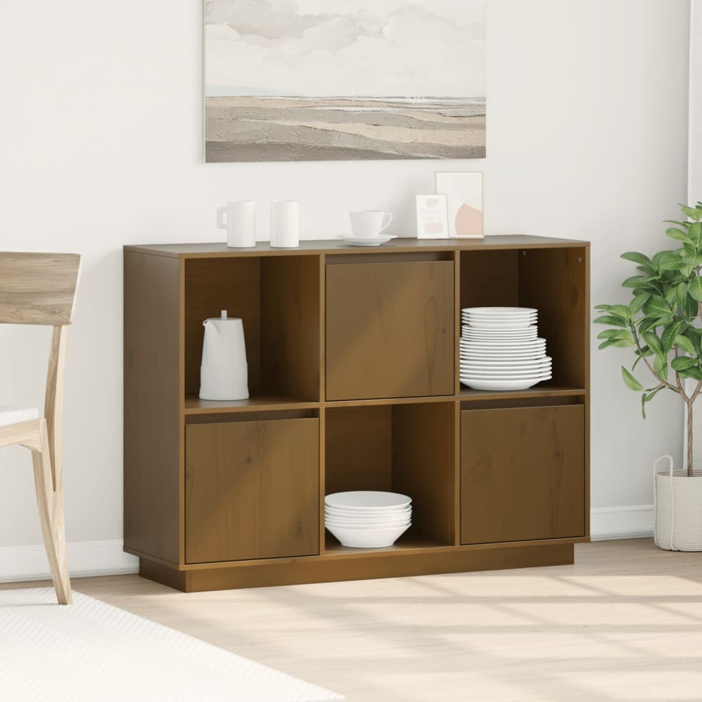 Sideboard Honey Brown 110.5x35x80 cm Solid Wood Pine