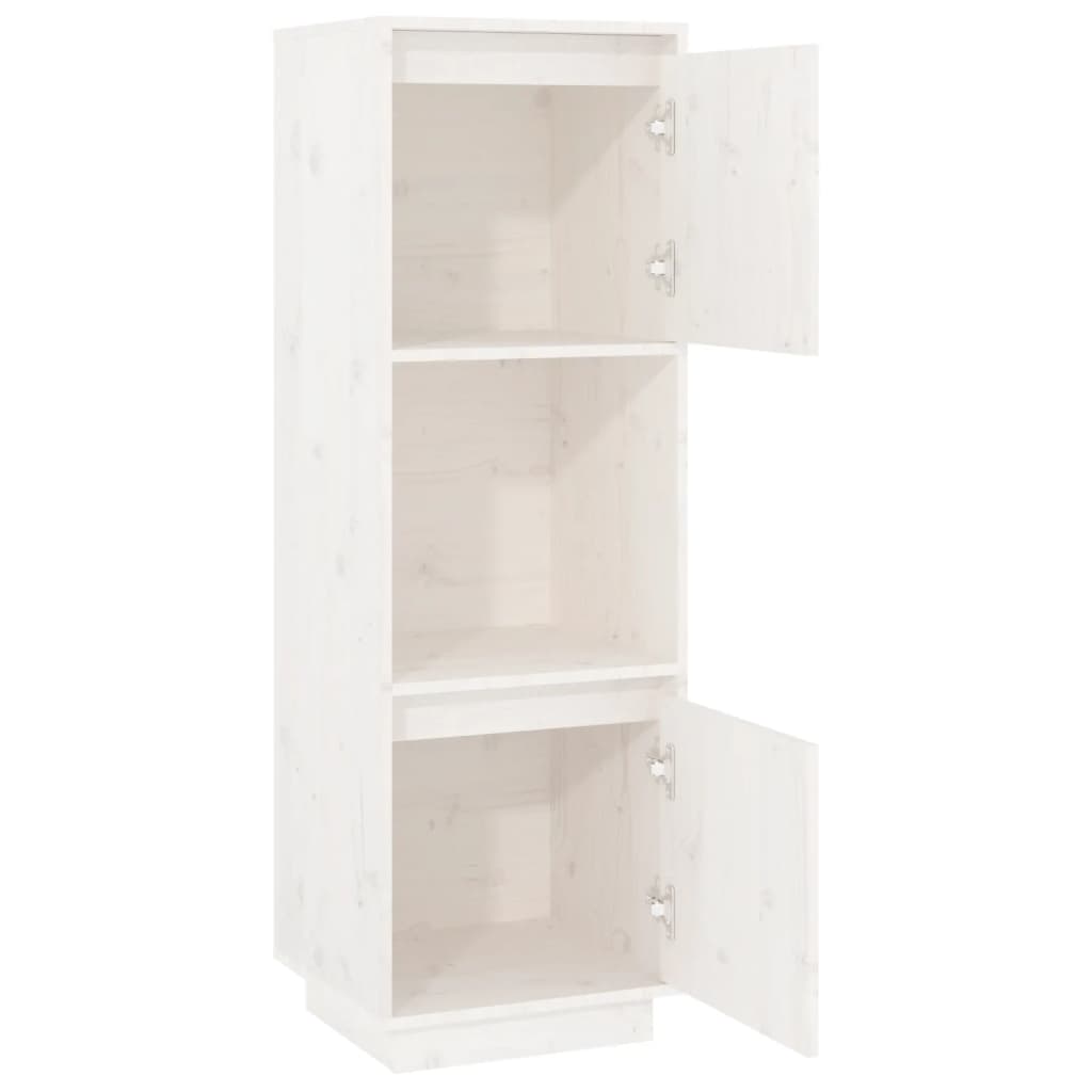 Highboard White 38x35x117 cm Solid Wood Pine